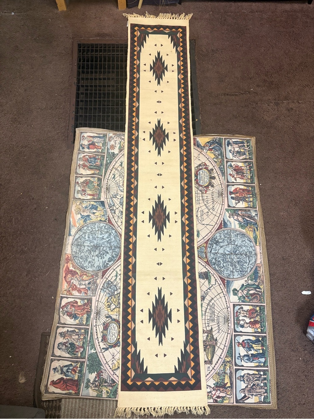 Taos Footwear Southwestern Cream and Brown Runner Tapestry